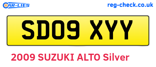 SD09XYY are the vehicle registration plates.