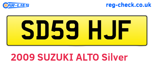 SD59HJF are the vehicle registration plates.
