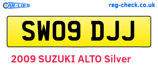 SW09DJJ are the vehicle registration plates.