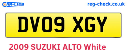 DV09XGY are the vehicle registration plates.