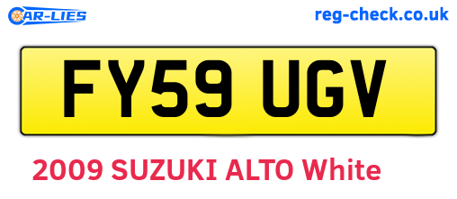 FY59UGV are the vehicle registration plates.