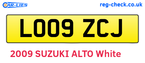 LO09ZCJ are the vehicle registration plates.