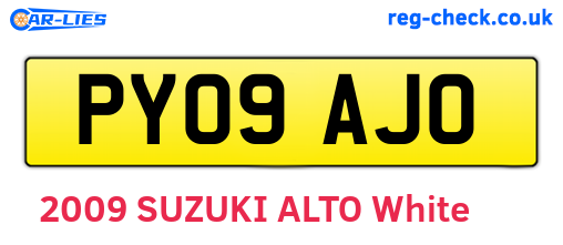 PY09AJO are the vehicle registration plates.