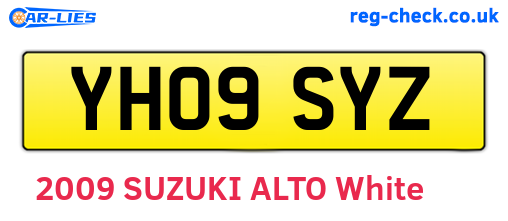 YH09SYZ are the vehicle registration plates.