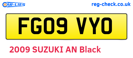 FG09VYO are the vehicle registration plates.