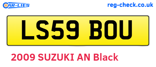 LS59BOU are the vehicle registration plates.