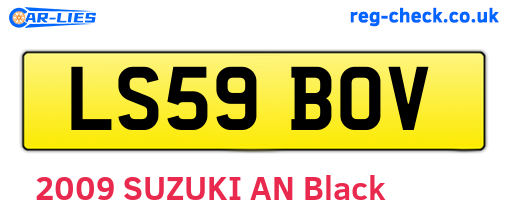 LS59BOV are the vehicle registration plates.