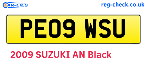 PE09WSU are the vehicle registration plates.