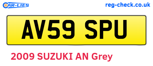 AV59SPU are the vehicle registration plates.