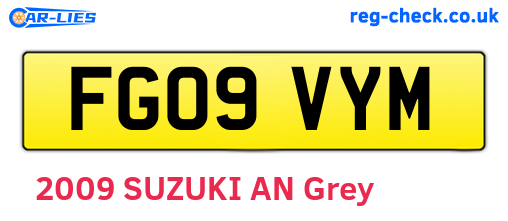 FG09VYM are the vehicle registration plates.