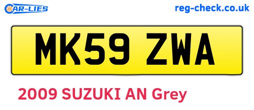 MK59ZWA are the vehicle registration plates.