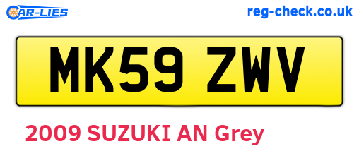 MK59ZWV are the vehicle registration plates.