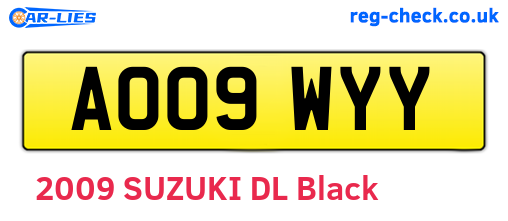 AO09WYY are the vehicle registration plates.