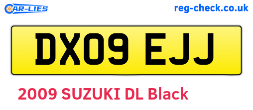 DX09EJJ are the vehicle registration plates.