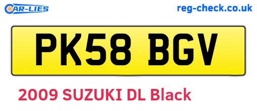 PK58BGV are the vehicle registration plates.
