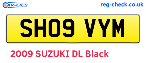 SH09VYM are the vehicle registration plates.