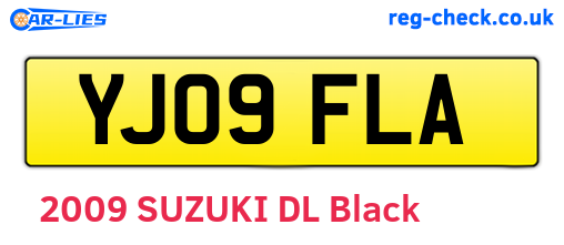 YJ09FLA are the vehicle registration plates.