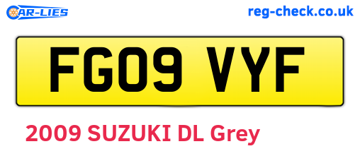 FG09VYF are the vehicle registration plates.