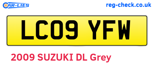 LC09YFW are the vehicle registration plates.