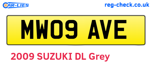 MW09AVE are the vehicle registration plates.