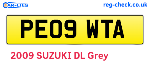 PE09WTA are the vehicle registration plates.