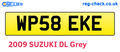 WP58EKE are the vehicle registration plates.