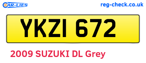 YKZ1672 are the vehicle registration plates.