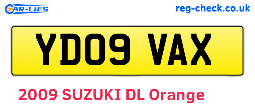 YD09VAX are the vehicle registration plates.