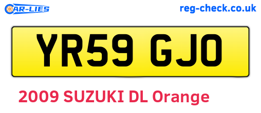 YR59GJO are the vehicle registration plates.
