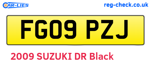 FG09PZJ are the vehicle registration plates.