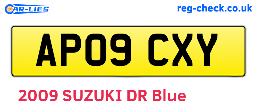 AP09CXY are the vehicle registration plates.
