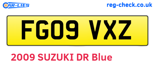 FG09VXZ are the vehicle registration plates.