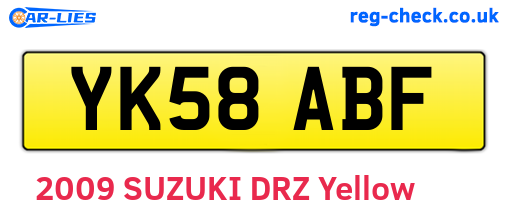 YK58ABF are the vehicle registration plates.