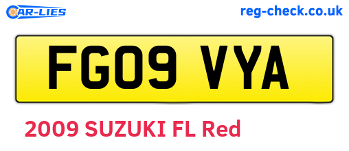 FG09VYA are the vehicle registration plates.