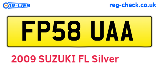 FP58UAA are the vehicle registration plates.