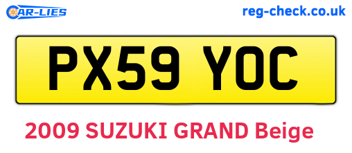 PX59YOC are the vehicle registration plates.