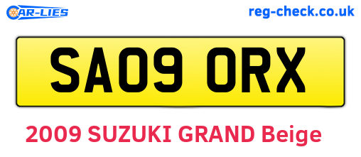 SA09ORX are the vehicle registration plates.
