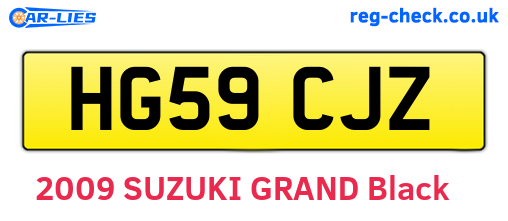 HG59CJZ are the vehicle registration plates.