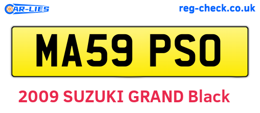 MA59PSO are the vehicle registration plates.