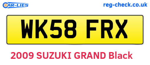 WK58FRX are the vehicle registration plates.
