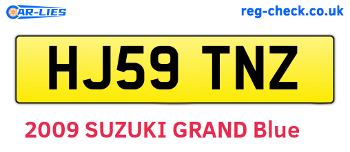 HJ59TNZ are the vehicle registration plates.
