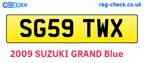 SG59TWX are the vehicle registration plates.
