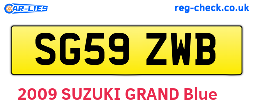 SG59ZWB are the vehicle registration plates.