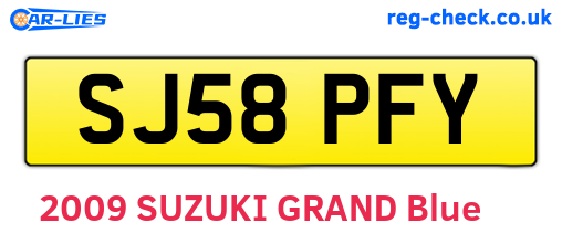 SJ58PFY are the vehicle registration plates.