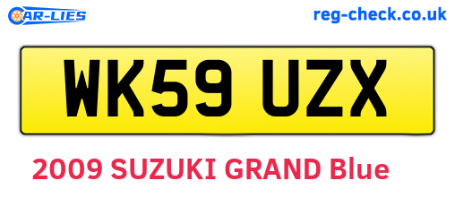 WK59UZX are the vehicle registration plates.