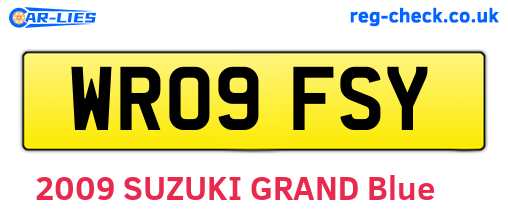 WR09FSY are the vehicle registration plates.