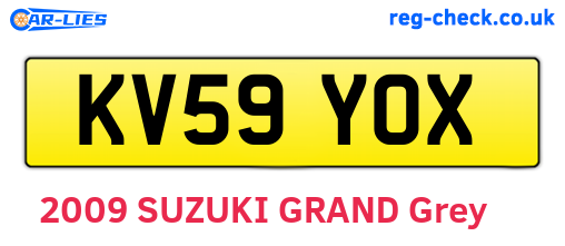 KV59YOX are the vehicle registration plates.