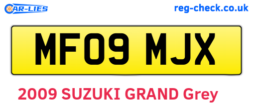 MF09MJX are the vehicle registration plates.