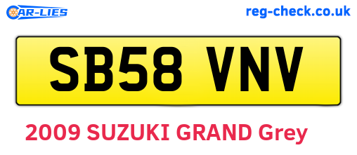 SB58VNV are the vehicle registration plates.