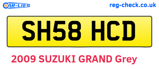 SH58HCD are the vehicle registration plates.